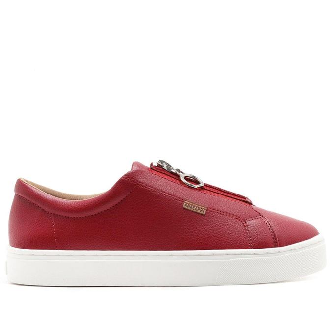 Tênis Anacapri Vermelho Vinho Zíper Paola | ZZ MALL