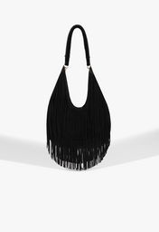 Bolsa Hobo Grande Iron Suede Preto