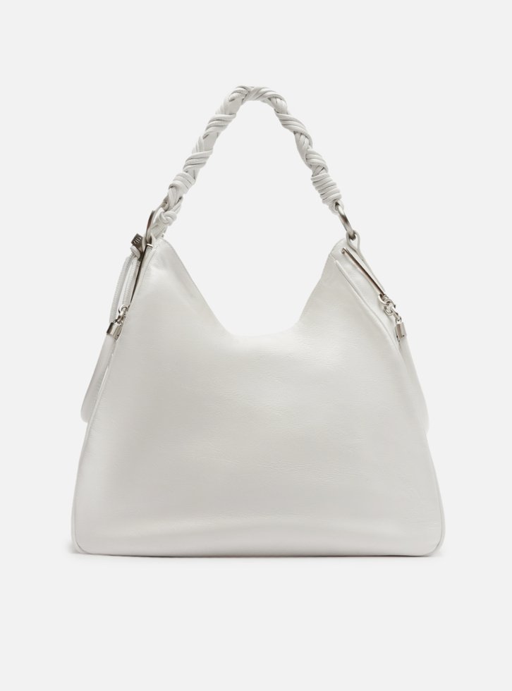Bolsa Hobo Branca Couro Grande Alça Torcidos