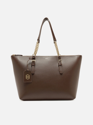 Bolsa Shopping Marrom Arezzo Couro Grande Alça Corrente