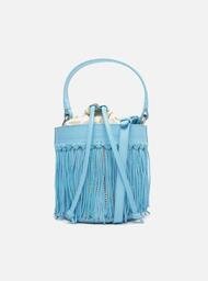 Bolsa Bucket Azul Arezzo Franjas Luci Média