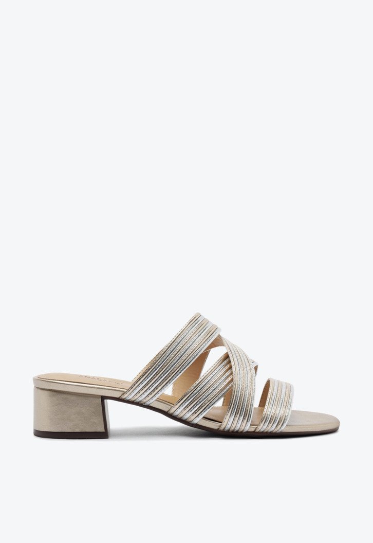 Tamanco Tiras Largas Dourado