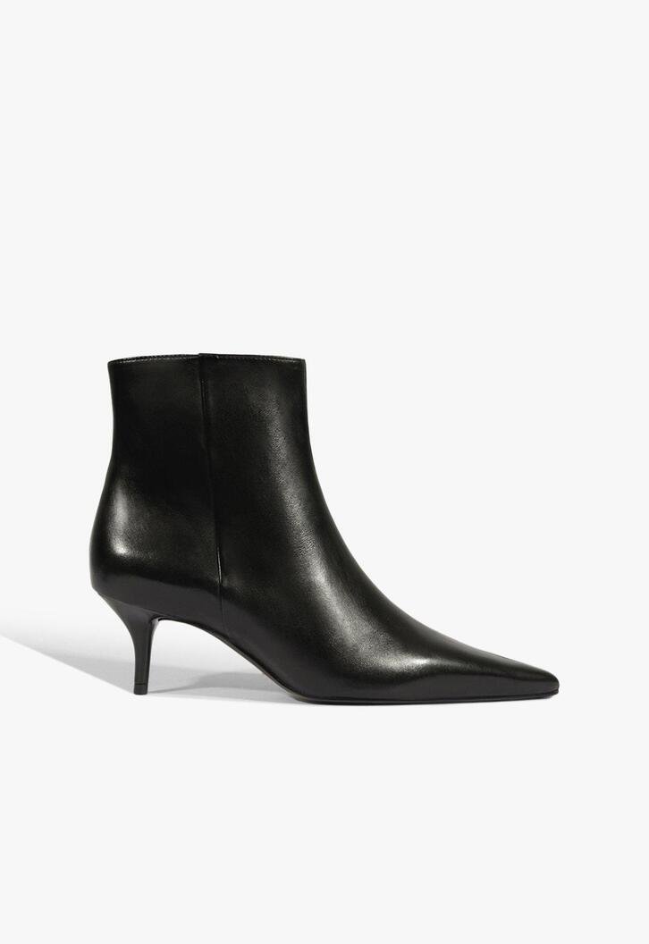 Bota Couro Salto Fino Preta