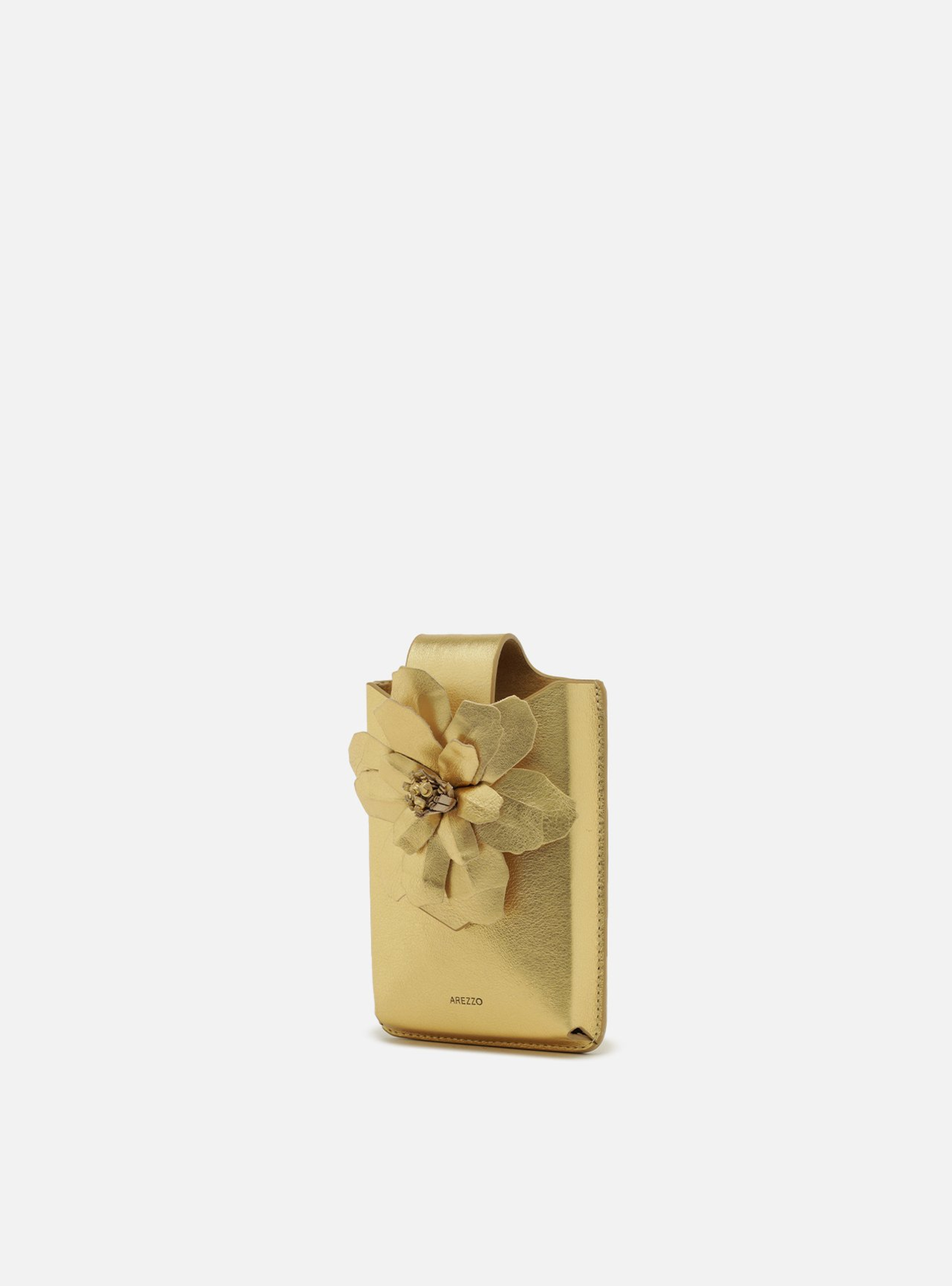 Mini Bag Dourada Couro Porta-Celular | ZZ MALL