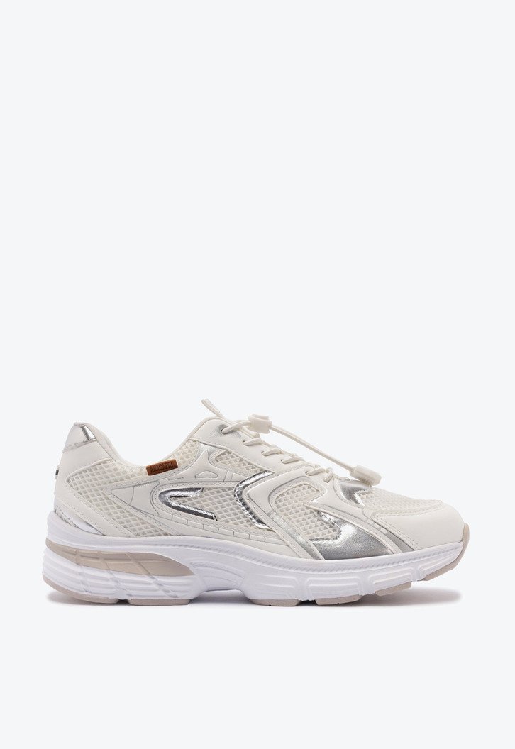Tênis Robusto Sporty Branco e Prateado