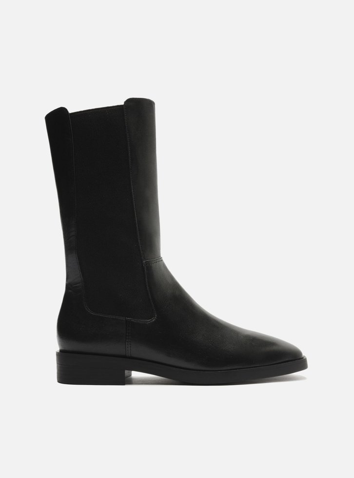 BOTA PRETA AREZZO COURO CANO MÉDIO ELÁSTICO MONTARIA