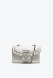 Bolsa Prateada Schutz Transversal Pequena Couro S