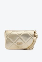 Bolsa Crossbody Dourada Anacapri Pequena Matelassê Regulagem Nó
