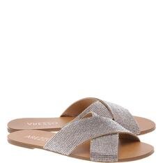 Rasteira Metalizado Arezzo Minimal Cross Glam | ZZ MALL