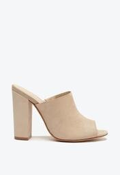 Mule Bege Schutz Block Heel Amber Light