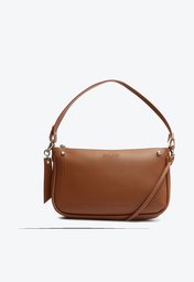 Bolsa Marrom Anacapri Baguete Pesponto Média