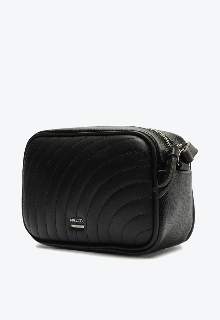 Bolsa Tiracolo Preta Arezzo Elisa Pequena Giorno