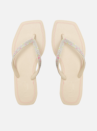 Chinelo de Dedo Off-White Recouro Square Strass