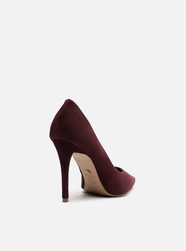 Scarpin Vermelho Camurça Salto Alto Clássico