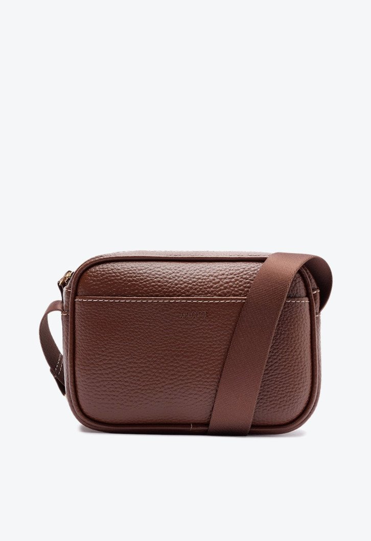 Bolsa Tiracolo Pequena Alça Gorgurão Marrom
