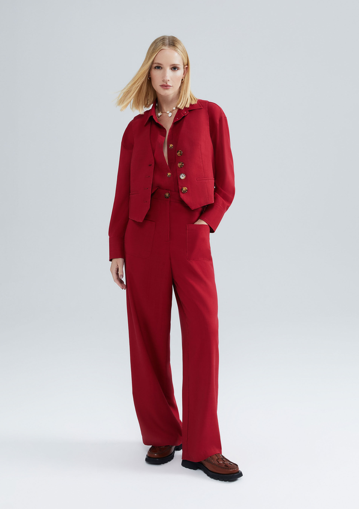 Camisa Vermelho Hering Manga Longa Eco