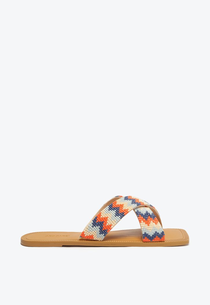 Rasteira Multicolorida Anacapri Tiras Cruzadas Zig Zag