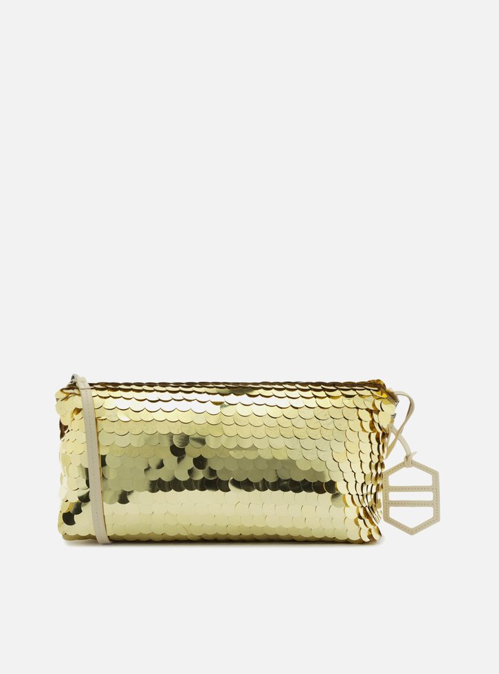 Clutch Dourada Arezzo Média Maxi Paetês