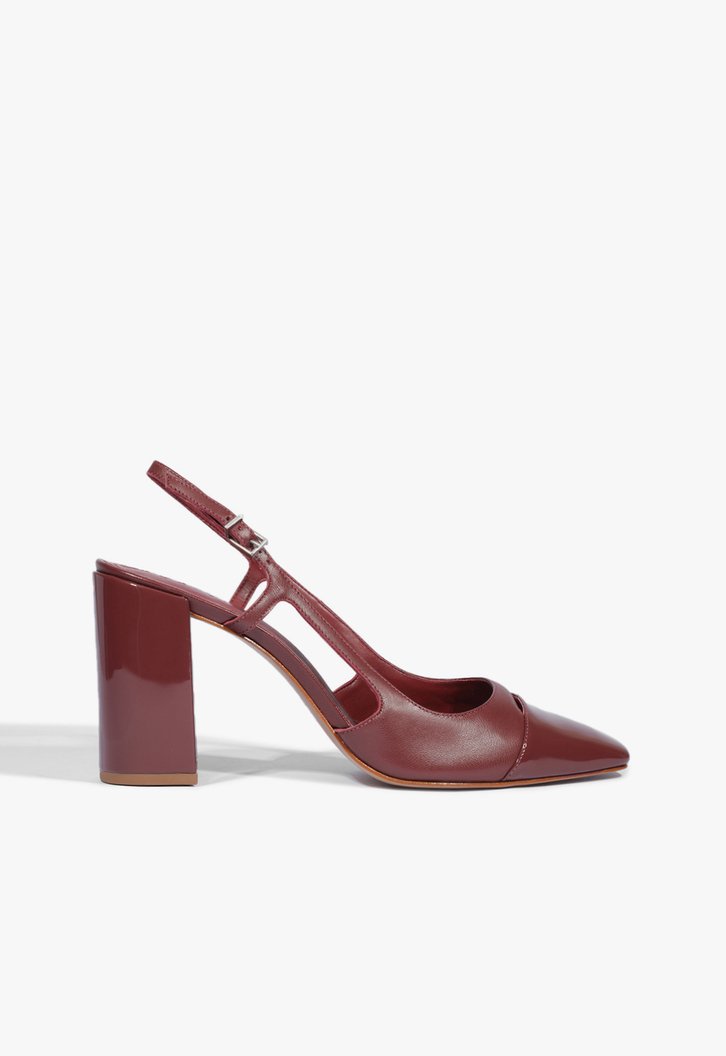 Sapato Scarpin Slingback Salto Bloco Alto Preto