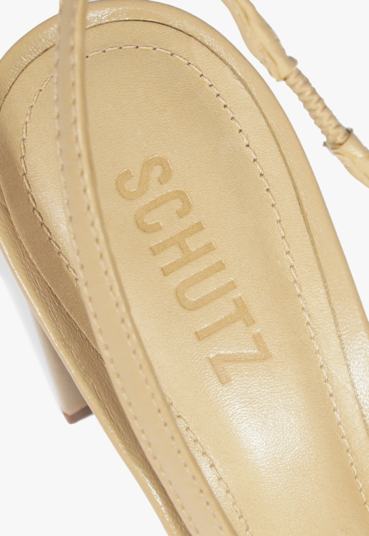 Slingback salto block Nude