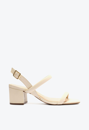 Sandália Off-White Arezzo Tiras Bombadas Salto Bloco