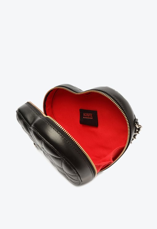 Bolsa Tiracolo Love Couro Preta