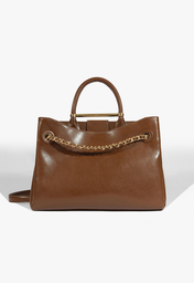 Bolsa Tote Crush Couro Marrom