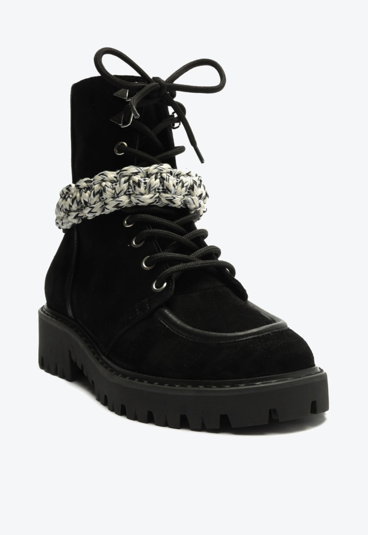 Bota Coturno Brilho Preto