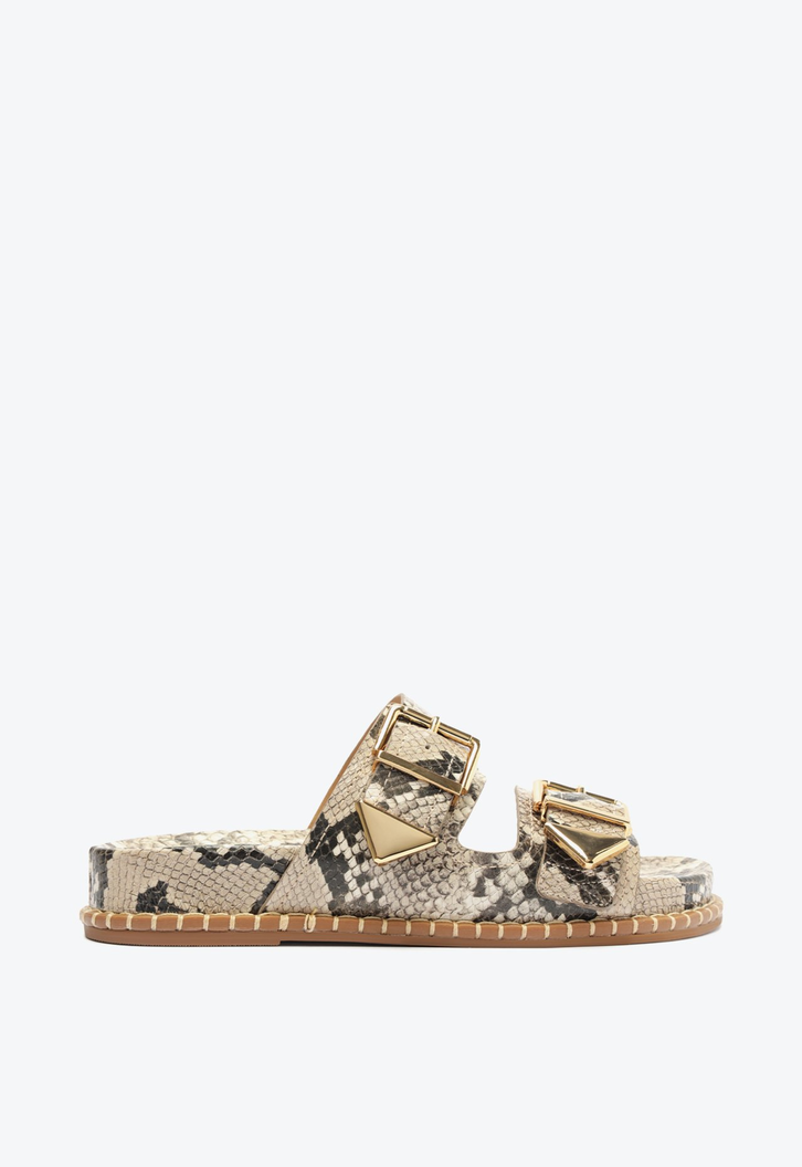 Papete Naomi Sporty Couro Snake