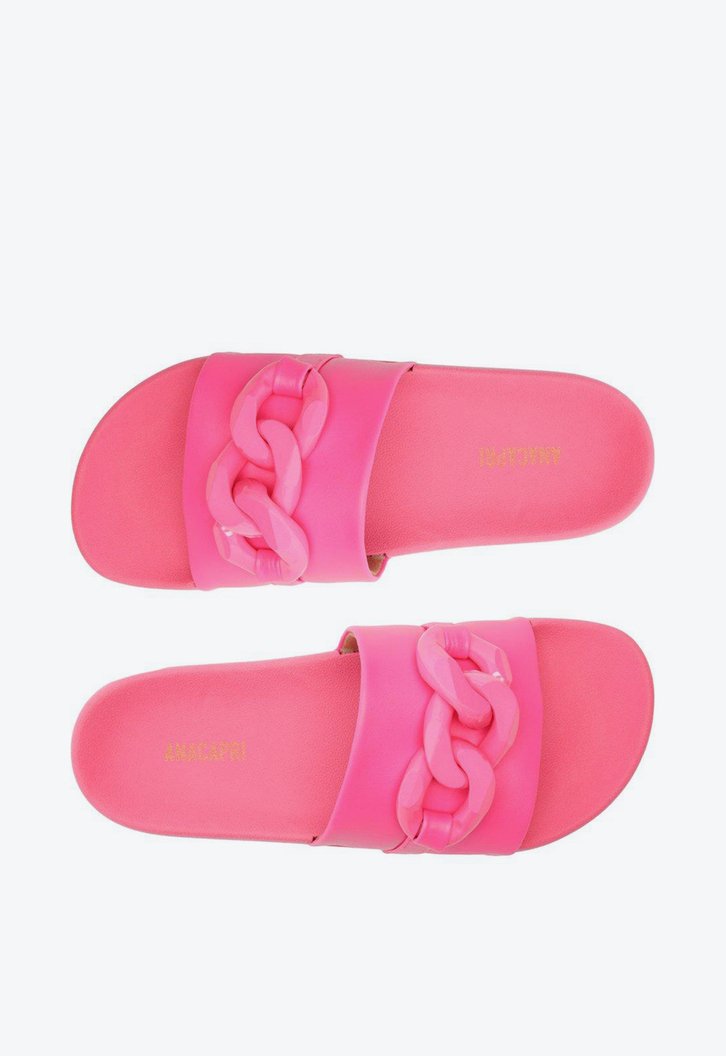 Rasteira Slide Rosa Neon Anacapri Corrente