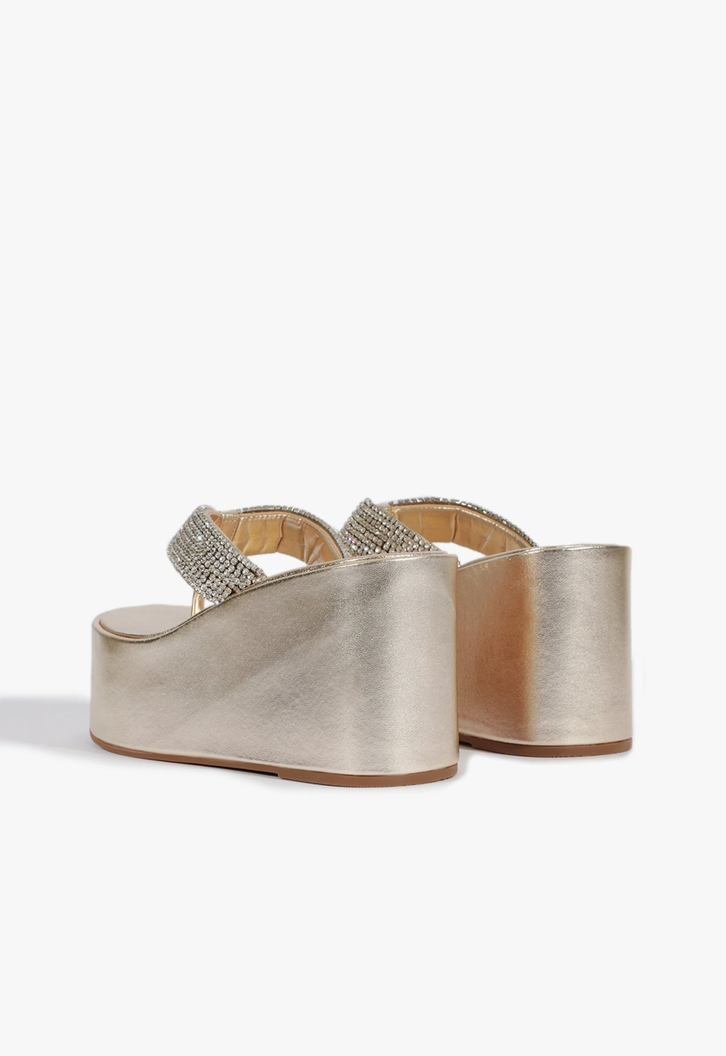 Chinelo Plataforma Dourado