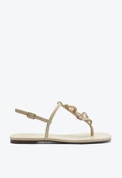 Sandália Slim Corrente Monocolor Bege