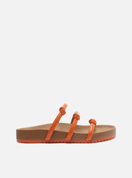 Sandália Papete Flatform Laranja Arezzo Tiras Nó
