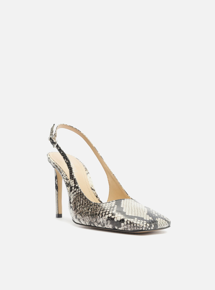 Scarpin Arezzo Snake Bico Quadrado Slingback