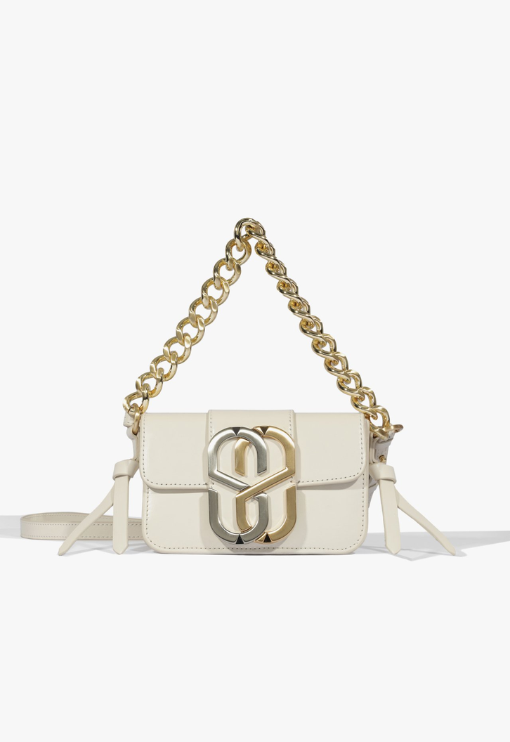 Bolsa Branca Schutz Shoulder Pequena Bold Couro | ZZ MALL