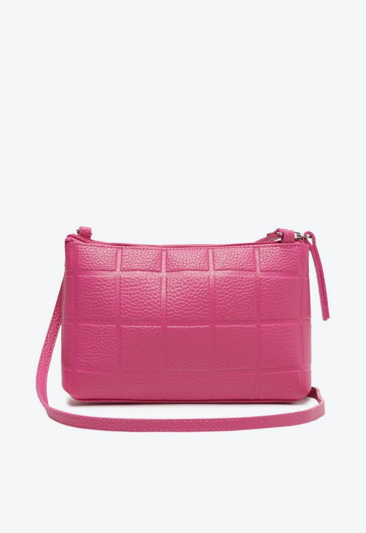 Bolsa Tiracolo Rosa Anacapri Detalhe Geométrico Média