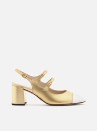 Sapato Metalizado Arezzo Boneca Verniz Tiras Cap Toe
