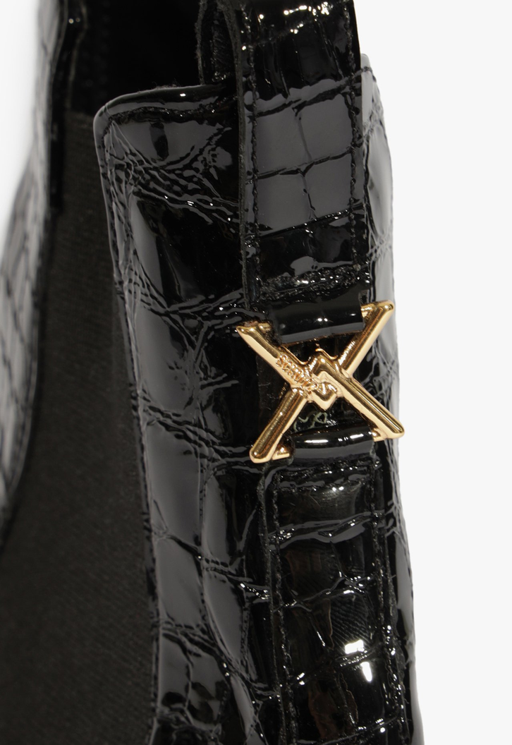 Bota Chelsea Croco Preta