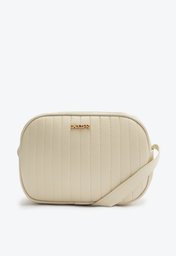 Bolsa Tiracolo Off-white Anacapri Pesponto Média