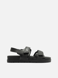 Sandália Papete Preta Velcro Liz Flex