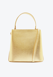 Bolsa Tiracolo Bucket Dourada Schutz Esther Pequena Couro