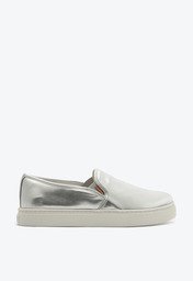 Tênis Slip On Sola Alta Liso Prata