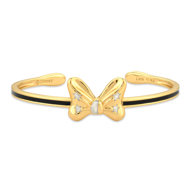 Bracelete Dourado Life by Vivara Laço Disney Banhado Ouro Esmaltado