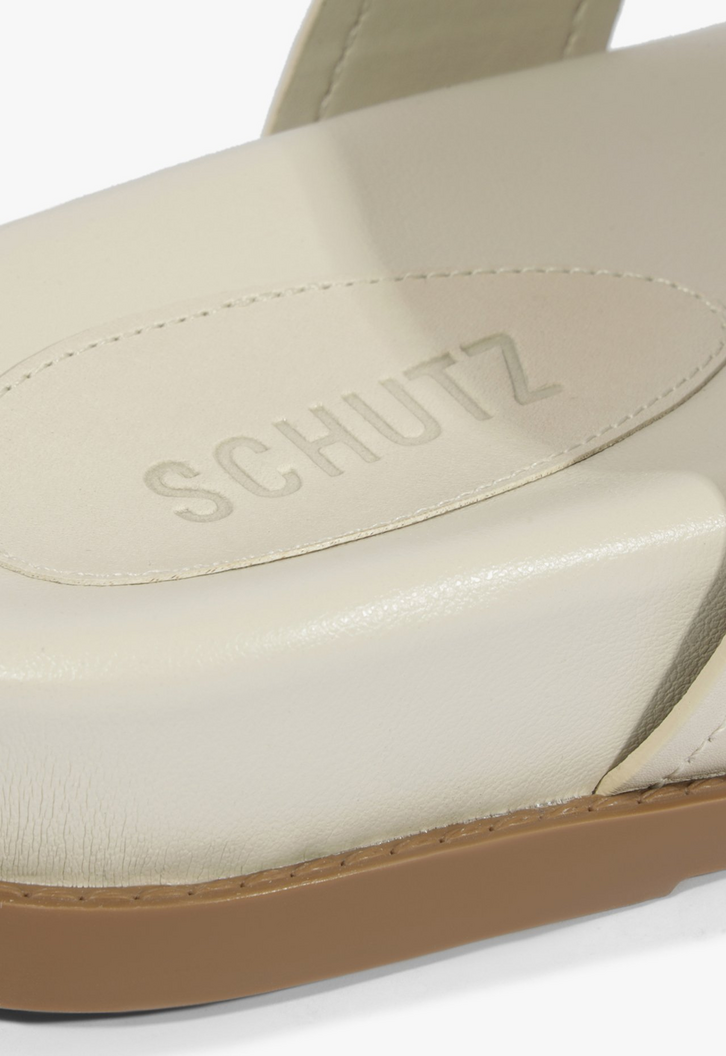 Papete Slide Olga Sporty Couro Branco