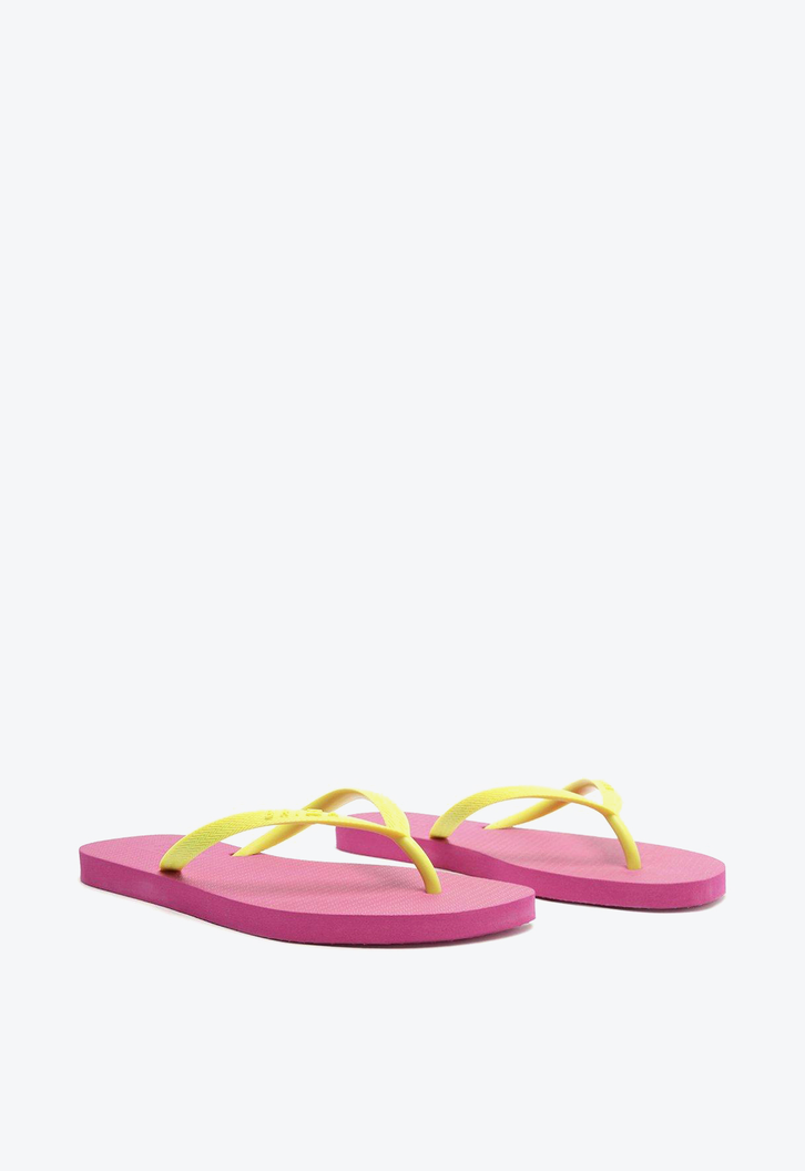 Chinelo De Dedo Roxo Brizza Tiras Amarelas Essential