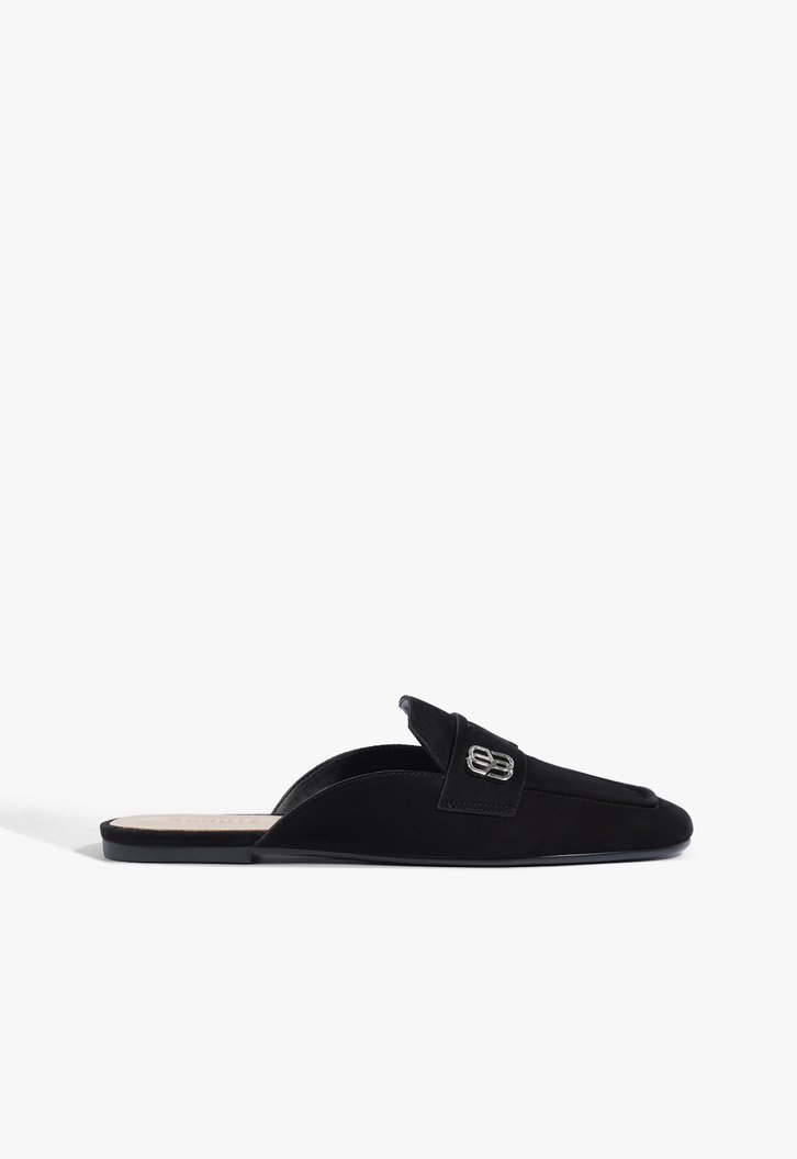 SAPATO MULE RASTEIRA PRETO SCHUTZ NOBUCK
