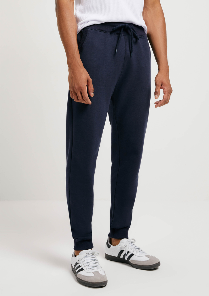 Calça Básica Azul Escuro Hering Jogger Em Moletom Peluciado
