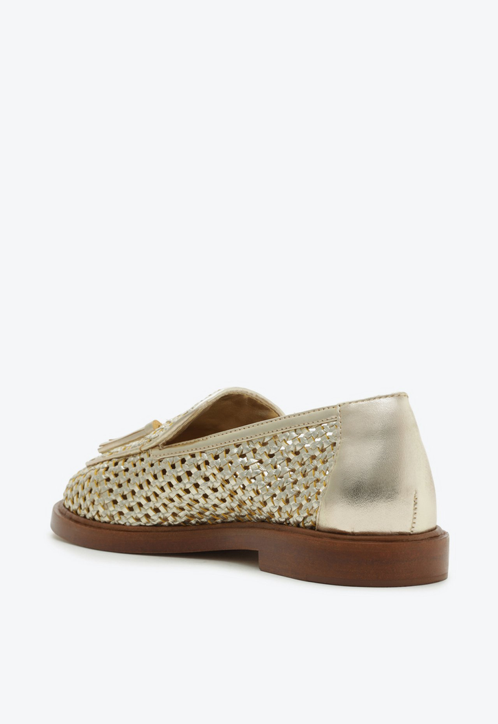 Mocassim Tramado Dourado