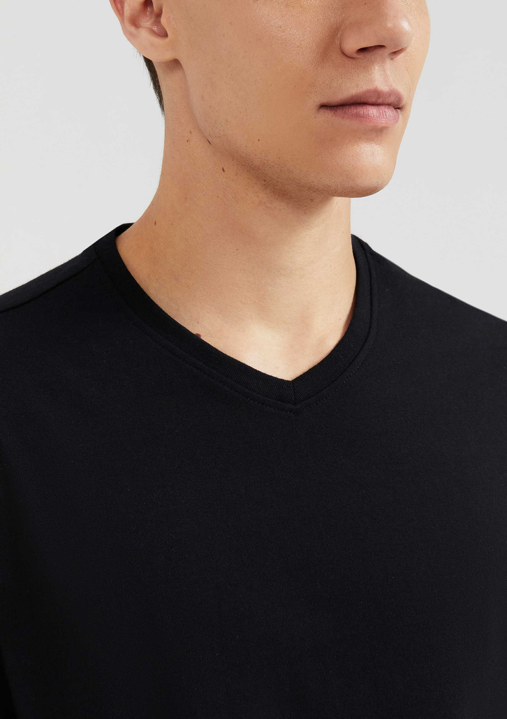 Camiseta Básica Masculina Preta Hering Manga Curta Comfort Super Cotton