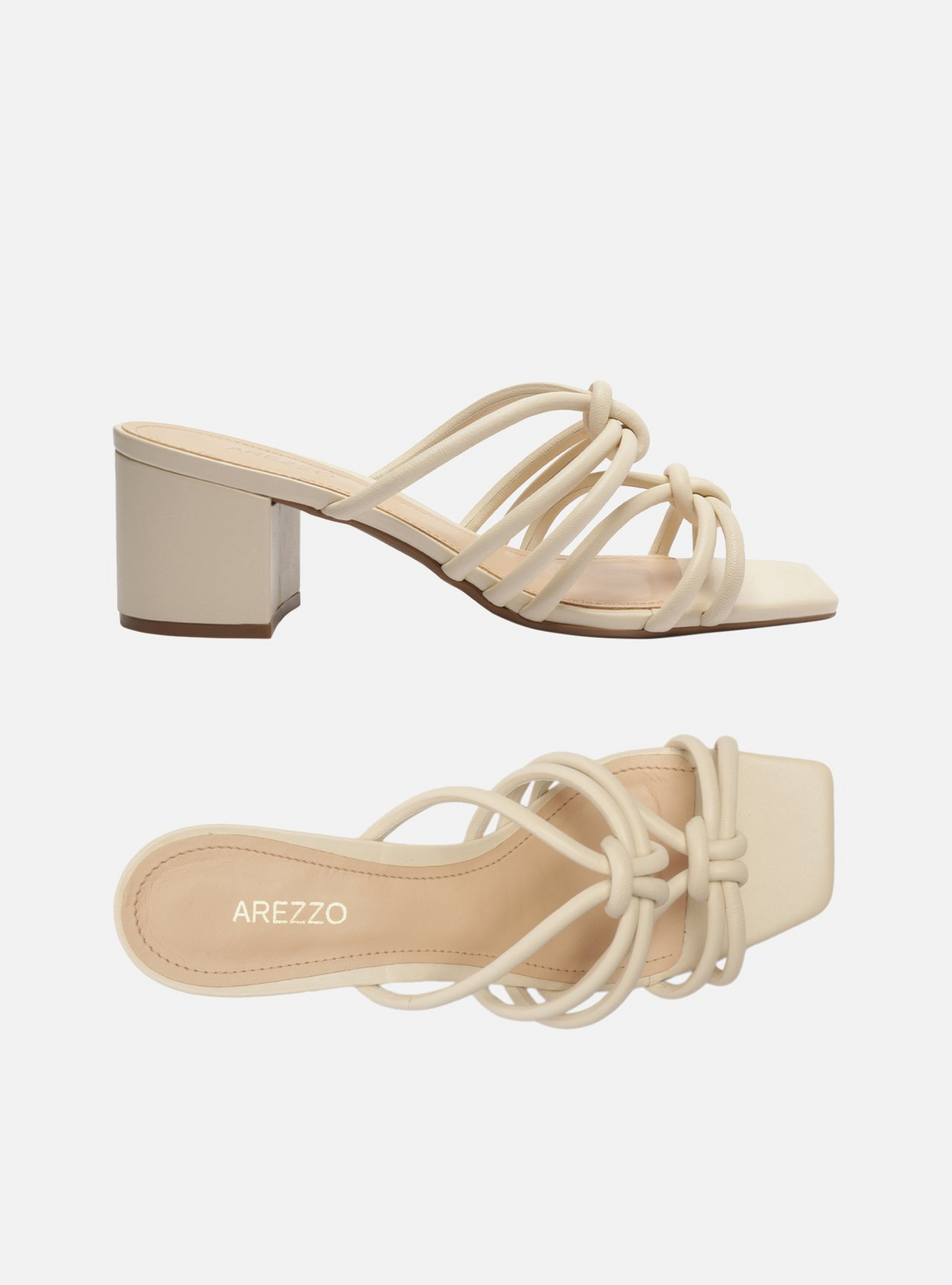 Tamanco Branco Salto Bloco Tiras | ZZ MALL